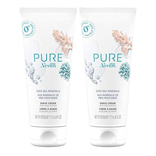Gillette Venus PURE by Shaving Cream, Deep Sea Minerals, 6 Oz (Pack of 2)