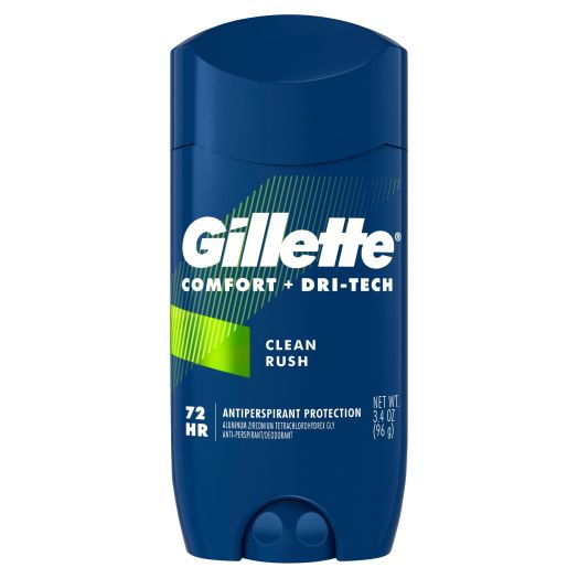 Gillette Comfort + Dry Tech Clean Rush Anti-Perspirant/Deodorant, 3.4 oz