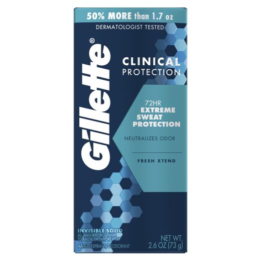 Gillette Antiperspirant Deodorant for Men, Invisible Solid, Fresh Xtend, 2.6 oz