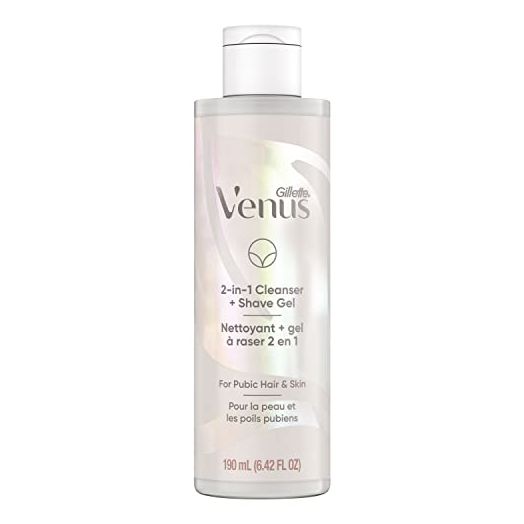 Gillette Venus Intimate Grooming 2in1 Cleanser and Shave Gel for Bikini Pubic Hair and Skin 6.4 Oz