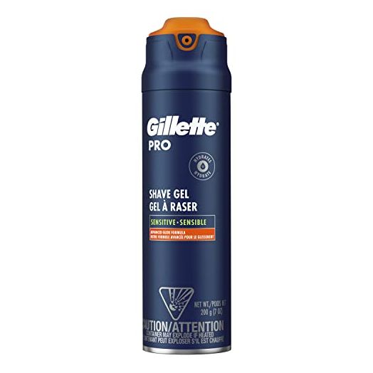 Gillette PRO Shaving Gel for Men Cools to Soothe Skin and Hydrates Facial Hair, 7oz