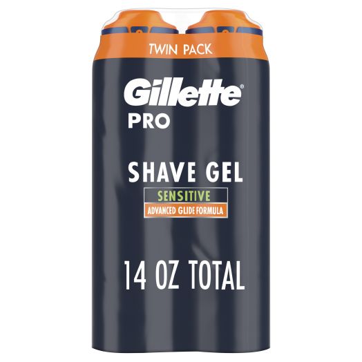 Gillette Pro Shaving Gel for Men, 2 x 7 oz (Twin Pack)