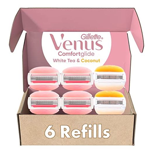 Gillette Venus Womens Razor Blade Refills, Venus ComfortGlide White Tea 4 Count and Venus ComfortGlide