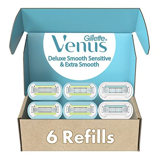 Gillette Venus Womens Razor Blade Refills, Venus Extra Smooth 4 Count and Venus Deluxe Smooth Sensitive
