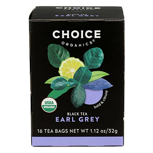 Choice Organics - Organic Earl Grey Tea (1 Pack) - With Bergamot - Fair Trade - Compostable - Contains Caffeine - 16 Organic Black Tea Bags