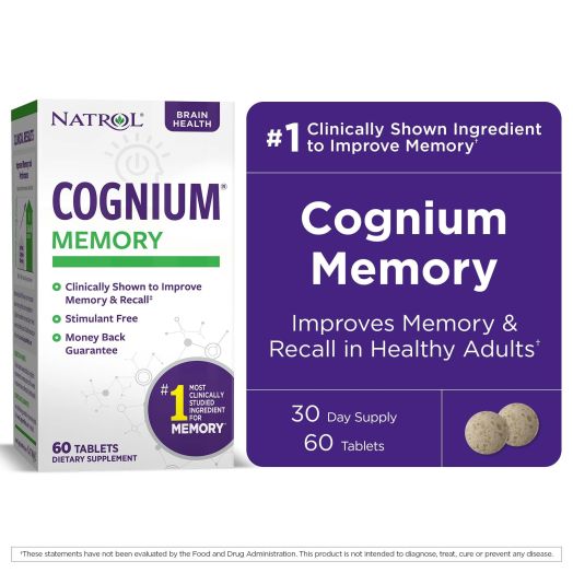 Natrol Cognium Memory 100mg, Improve Memory & Recall, Tablets, 60ct