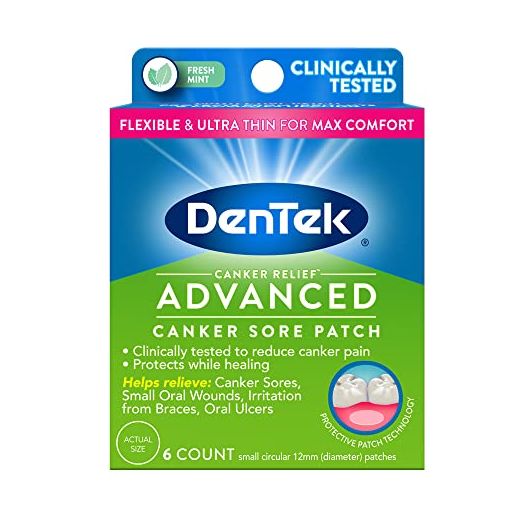 DenTek Canker Relief Canker Sore Patch Relieves Canker Pain, 6 Count (Pack of 1)