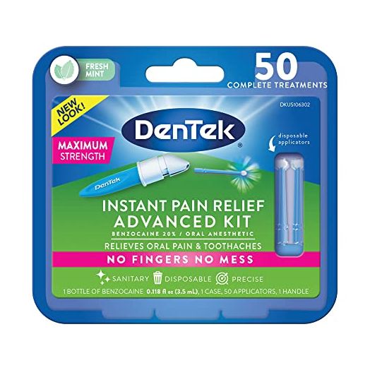 DenTek Instant Oral Pain Relief Maximum Strength Kit for Toothaches | 50 Count