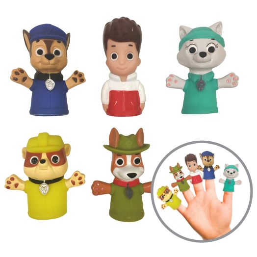 Nickelodeon PAW Patrol Bath Finger Puppets, Chase & Friends