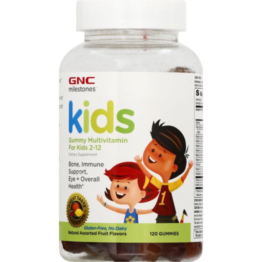 GNC KIDS MULTIVITAMIN Gummies, 120 Gummies, Assorted Fruit Flavors, For Kids Ages 2-12