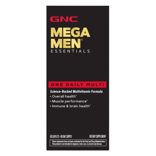 GNC Mega Men One Daily Multivitamin, 60 Tablets, Complete Multivitamin and Multimineral support for Men