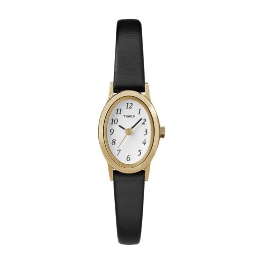 Timex Women's Cavatina Watch, Black Leather Strap