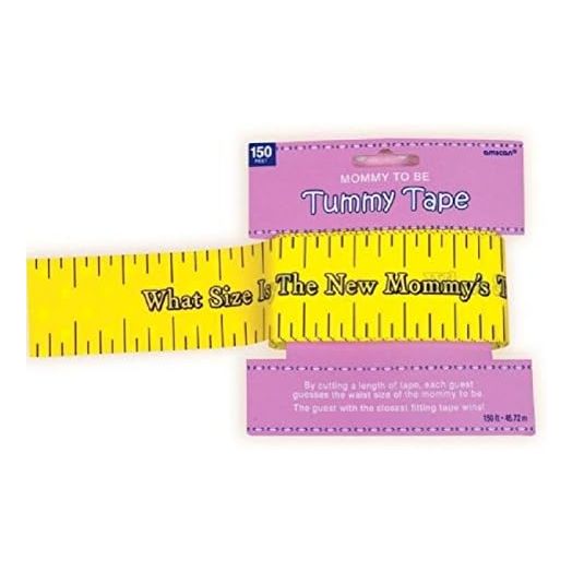 Amscan Delightful Tummy Measure Game Baby Shower Party Novelty Favors, 2in x 150ft, Yellow