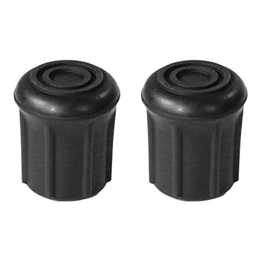 PCP Replacement Cane Tips, for 3/4 inch / 1.9 cm diameter (Black, Two Tips)