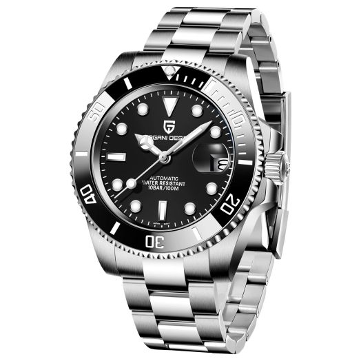 CEYADG PAGANI DESIGN Men's Analog Mechanical Automatic-self-Wind Watch with Stainless Steel Bracelet(PD1661,40MM,Black)