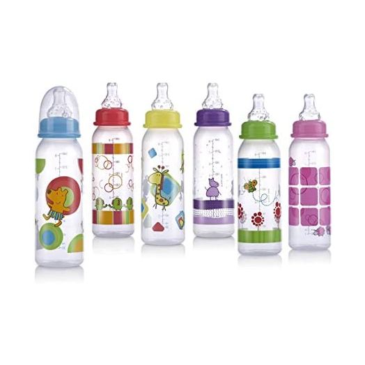 Nuby Printed Non-Drip Bottle, 8 Ounce, Colors May Vary
