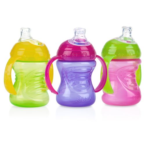 Nuby Grip N Sip Soft Spout Trainer Sippy Cup - 3 Pack