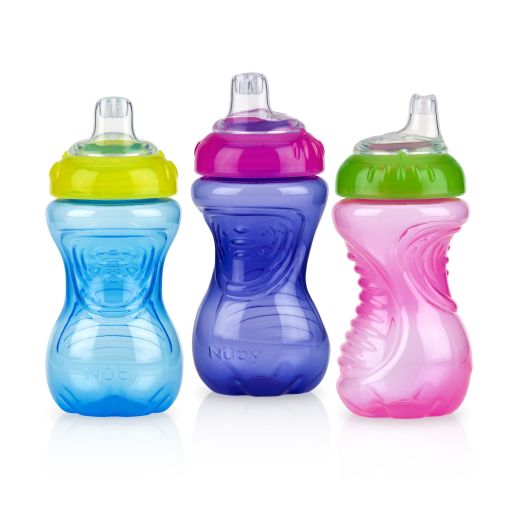 Nuby Easy Grip Soft Spout Sippy Cup - 3 pack