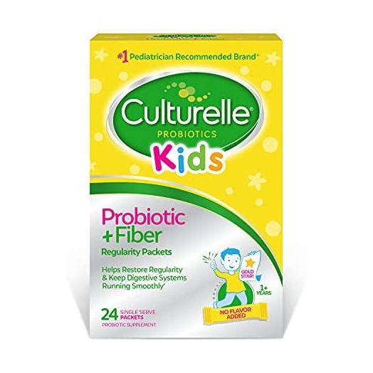 Culturelle Kids Regularity Probiotic & Fiber, Helps Restore Regularity & Keeps Kids' Digestive Systems Running Smoothly*, For Kids & Toddlers Ages 1+, Non-GMO, 24 Packets