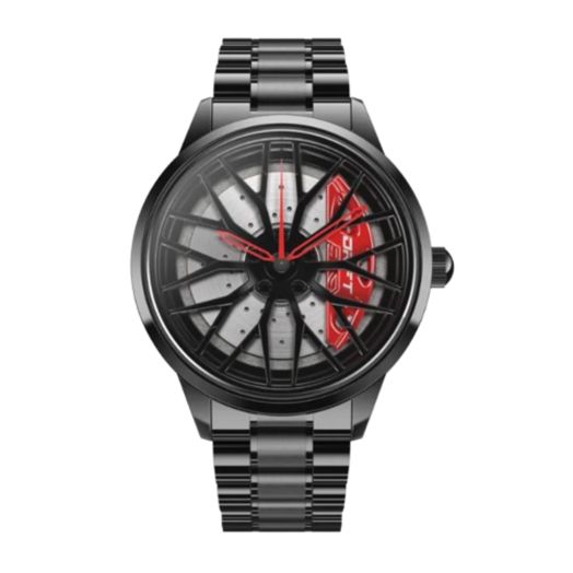 DriftElement Motorsport Rim Watch: Handmade Precision Japanese Quartz Movement with Multi-Color Pointers, Stainless Steel Bracelet, and 2-Year Warranty