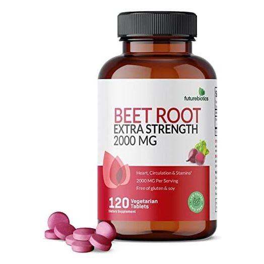Futurebiotics Beet Root Extra Strength 2000mg Heart, Circulation & Stamina, Non-GMO, 120 Vegetarian Tablets