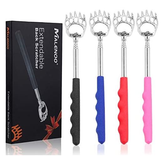 4-Pack Back Scratcher for Women Men Extendable Bear Claw Automatic Telescoping Metal Dog Retractable Sturdy Unique Adjustable Back Scratchers Massager