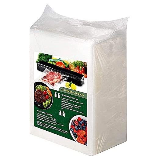 200 Vacuum Sealer Bags, 8 x 12 inch Thick BPA Free Quart Food Vac Storage Bags Compatible with All Vac Machines, Food Saver, Seal a Meal, Weston, Commercial Grade Precut Meal Prep Sous Vide Bags