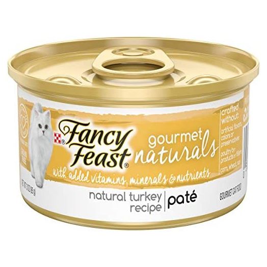 Fancy Feast Purina Natural Pate Wet Cat Food, Gourmet Naturals Natural Turkey Recipe - (12) 3 oz. Cans