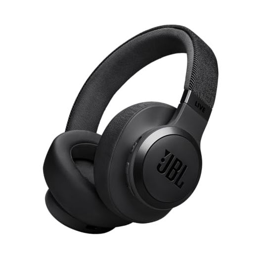 JBL Live 770NC - Wireless Over-Ear Headphones with True Adaptive Noise Cancelling with Smart Ambient, Up to 65 Hours of Battery Life, Comfort-fit Fabric Headband & Carrying Pouch (Black)