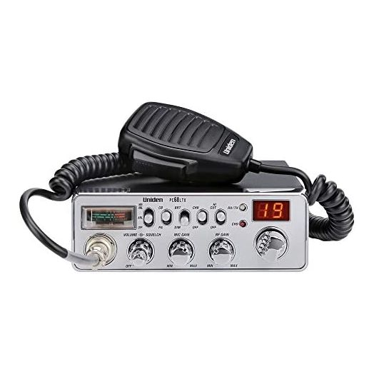 Uniden PC68LTX 40-Channel CB Radio with PA/CB Switch, RF Gain Control, Mic Gain Control, Analog S/RF Meter, Instant Channel 9, Automatic Noise Limiter, and Hi-Cut Switch,Silver