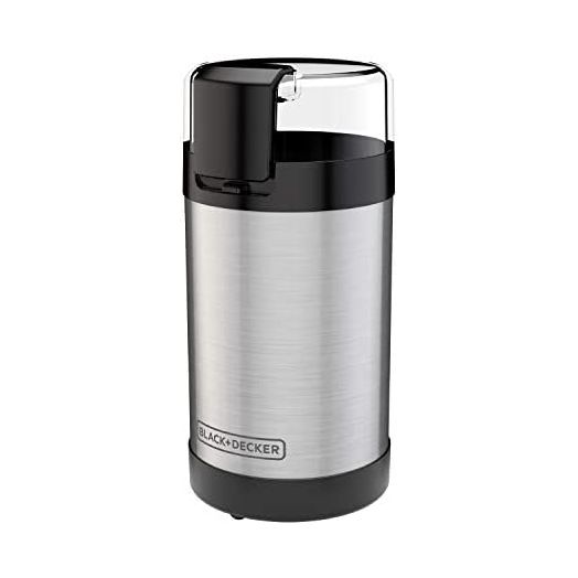 BLACK+DECKER Coffee Grinder One Touch Push-Button Control, 2/3 Cup Bean Capacity, Stainless Steel