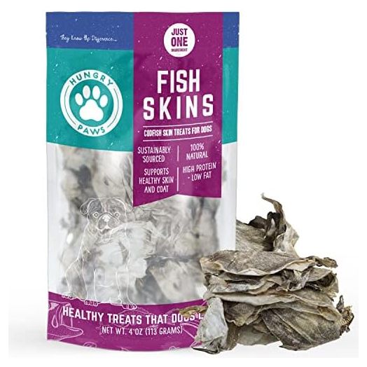 Single Ingredient Cod Fish Skins Dog Training Treats - Boost Coat and Oral Health with All-Natural Savory Fish-Skin Flats - Nourish Your Dog's Health with Nutritious Dog Food