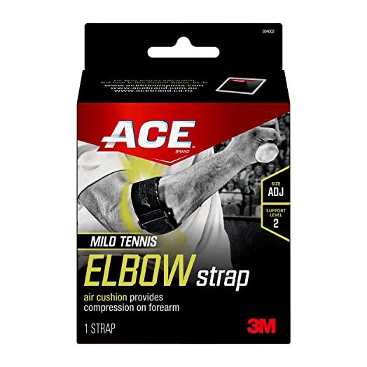 ACE Sport Tennis Elbow Strap, Adjustable, Black, 1/Pack