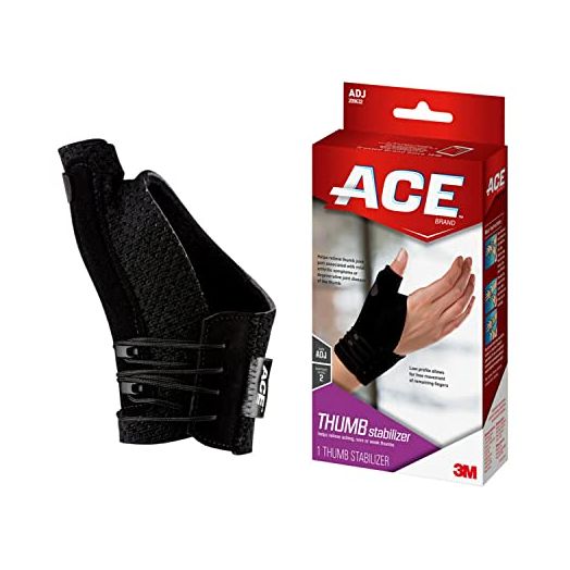 ACE Brand Deluxe Thumb Stabilizer, Adjustable, Black, 1/Pack