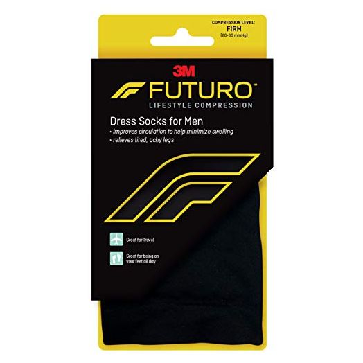 Futuro - MI71035BLEN Dress Socks for Men, Firm Compression, 20-30 mm/Hg, Helps Improve Circulation to Help Minimize Swelling, Medium 7.5 - 10 US