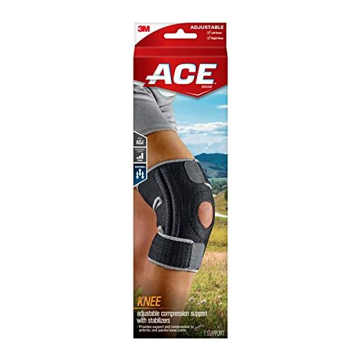 ACE Adjustable Knee Brace with Side Stabilizers Provides Support & Compression to Arthritic and Painful Knee Joints