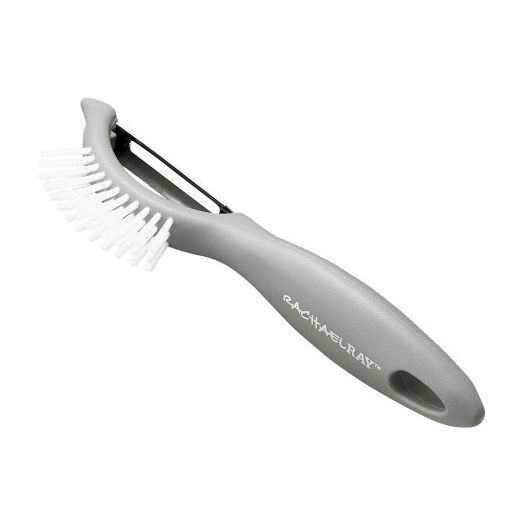 Rachael Ray Tools and Gadgets Nylon Veg-A-Peel Fruit/Vegetable Brush and Peeler, Sea Salt Gray