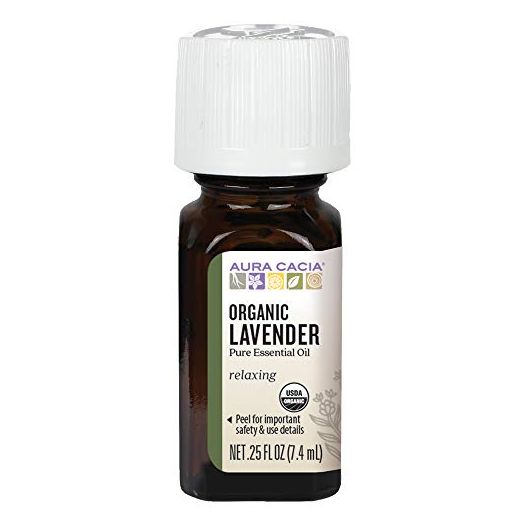 Aura Cacia 100% Pure Lavender Essential Oil, Certified Organic, 7.4 ml