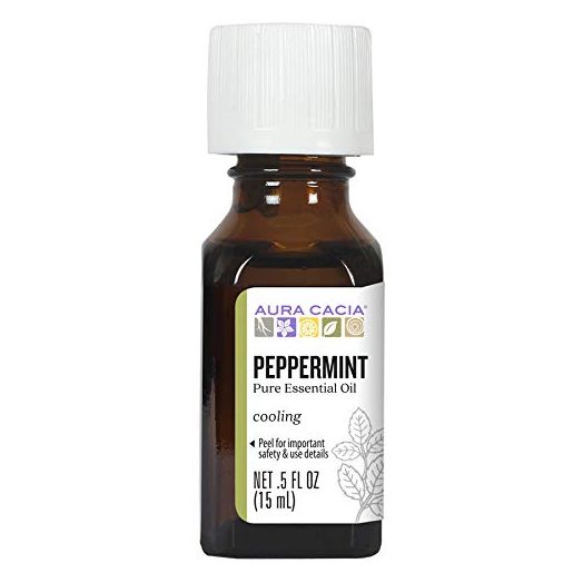 Aura Cacia 100% Pure Peppermint Essential Oil, GC/MS Tested for Purity, 15 ml (0.5 fl. oz.), Mentha piperita