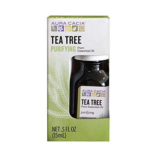 Aura Cacia 100% Pure Tea Tree Essential Oil, GC/MS Tested for Purity, 15 ml (0.5 fl. oz.) in Box, Melaleuca alternifolia