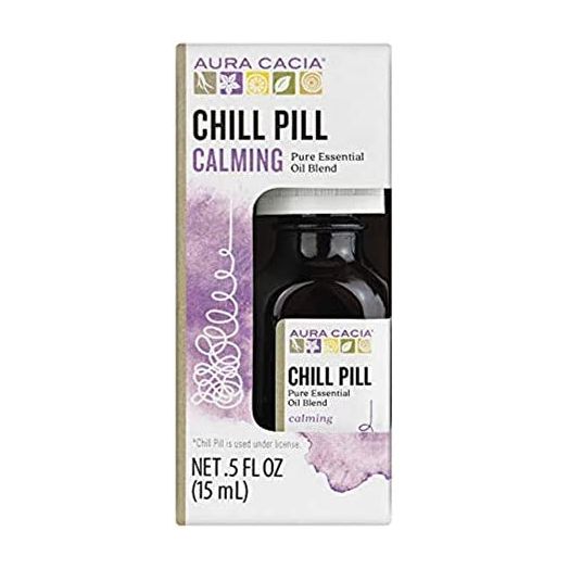 Aura Cacia Chill Pill Essential Oil Blend | GC/MS Tested for Purity | 15ml (0.5 fl. oz.) in Box