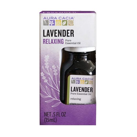 Aura Cacia 100% Pure Lavender Essential Oil, GC/MS Tested for Purity, 15 ml (0.5 fl. oz.) in Box, Lavandula angustifolia