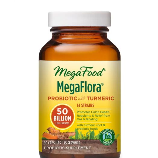 MegaFood MegaFlora Probiotic with Turmeric - 90 Capsules