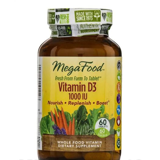 MegaFood Vitamin D3 1000 IU - 60 Tablets