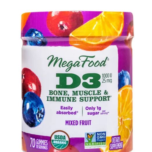 MegaFood D3 1000 IU (25 mcg), Mixed Fruit Flavor - 70 Gummies