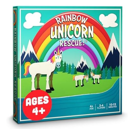 Raincorn Games - Rainbow Unicorn Rescue Board Game for Kids - Unicorn Games for Kids Ages 4-8, Kids Games, Girl and Boy Birthday Ideas, Rainbow Toys for Girls and Boys, Toddler Board Games