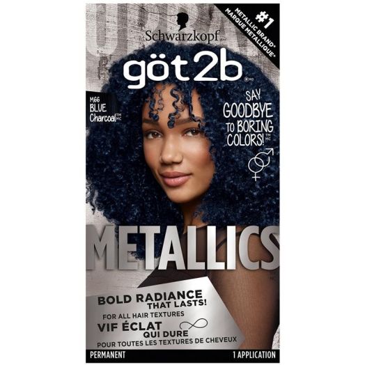 Got2b Metallics Permanent Hair Color, M66 Blue Charcoal
