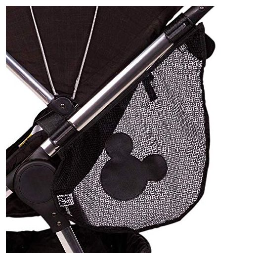 Disney Baby by J.L. Childress Side Sling Stroller Cargo Net, Stroller Organizer & Storage, Mickey Black