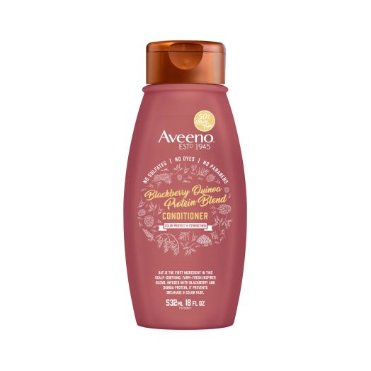 Aveeno Blackberry Quinoa Protein Blend Sulfate-Free Conditioner for Color-Treated Hair Protection, Daily Strengthening & Moisturizing Conditioner, Paraben & Dye-Free, 18 fl oz