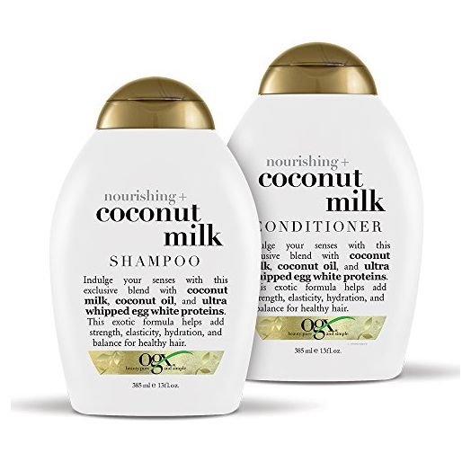 OGX Nourishing + Coconut Milk Shampoo & Conditioner Set, 13 Fl Oz (packaging may vary), White (Pack of 2)